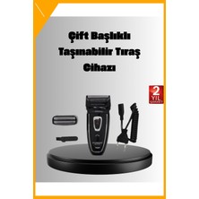 Esplendor Çift Başlıklı Kablosuz Tıraş Makinesi Kuru Tıraş Şarjlı Yıkanabilir