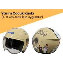 Nero 601 Yazlık Motosiklet Çocuk Kaskı Krem