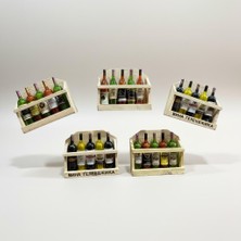 Vitrin Accessories Viski ve Şarap Ahşap Temalı Içecek Magnet Seti Mutfak, Buzdolabı, Ofis ve Hediye Için Dekoratif Ürün 3 Adet