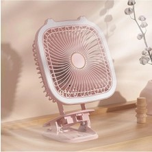 Empressco Ayarlanabilir Stand Gece Lamba Işıklı Sarjlı Pembe Masaüstü Vantilatör