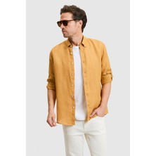 U.S. Polo Assn. Erkek Coconut Uzun Kollu Keten Gömlek 50319065-VR153