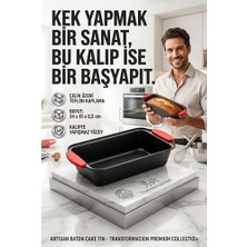 İlkyaz Fashion Yanmaz Yapışmaz Baton Kek Kalıbı Silikon Saplı Ekmek Kalıbı 24 cm Granit Efektli 723135 Ilkyz