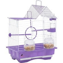 Motto Ticaret Kanarya ve Muhabbet Kuşu Kafesi Mor 41X23X30 cm