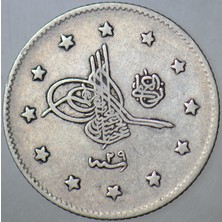 Banknoting Iı. Abdülhamid Gümüş 2 Kuruş 1293/29 Istanbul Darbı.