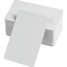 Vintessy Boş Kelime Kartları 5x8 cm - 50 Adet Oval Kenarlı | Tabu &amp; Not Kartları - Beyaz
