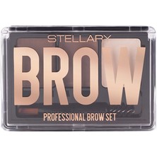 4 Adet Stellary Professional Brow Set 01 Blond - Complete Brow Grooming Kit