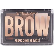 2 Adet Stellary Professional Brow Set 02 Brunette - Complete Brow Grooming Kit