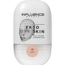 2 Adet Influence Beauty Full Cover Fondöten Ekso Skin 02 Sand - High-Coverage Foundation For Flawless Complexion