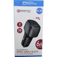 HiboTekno 48W Hızlı Şarj Type-C ve USB Çıkışlı Araba Çakmaklık Şarj Aleti