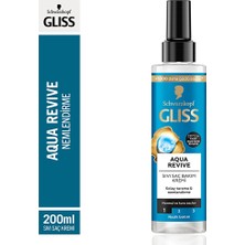 4 Adet Gliss Aqua Revive Nemlendirici Sıvı Saç Bakım Kremi - Hyaluron ve Deniz Yosunu Özü ile 200 ml