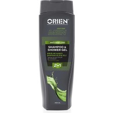 3 Adet Orien Men 2'si 1 Arada Dökülme Karşıtı Şampuan & Duş Jeli 400 ml
