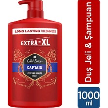 4 Adet Old Spice Captain Xxl Büyük Boy Erkek Duş Jeli ve Şampuan 1000 ml