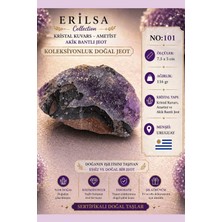 Erilsa Sertifikalı Kristal Kuvars Ametist Akik Bantlı Jeot Doğal Taş Koleksiyonluk 7.5x5 cm 116 gr NO101