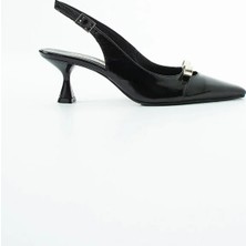 Dericia Shoes Thunder Hakiki Deri Rugan Kadın Fiyonk Detaylı Ince Topuklu Ayakkabı