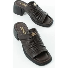 Dericia Shoes Radiance Hakiki Deri Kadın Günlük Rahat Topuklu Terlik