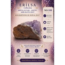 Erilsa Sertifikalı Kristal Kuvars Ametist Akik Bantlı Jeot Doğal Taş Koleksiyonluk 7.5x6 cm 164 gr NO108