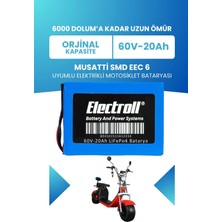 Electroll Musatti Smd Eec 6 Batarya (Standart Kapasite) Lifepo4 60V 20AH Elektrikli Motosiklet Bataryası
