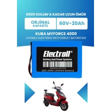 Electroll Kuba Myforce 4000 Batarya (Standart Kapasite) Lifepo4 60V 20AH Elektrikli Motosiklet Bataryası