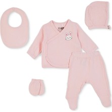 Hellobaby Kız Bebek 5li Hastane Çıkışı Hayvan Baskılı Çıtçıtlı Zarf Yaka Uzun Kol Patikli