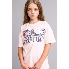 DeFacto %100 Pamuk Hello Kitty Relax Fit Bisiklet Yaka Kısa Kollu Tişört Kız Çocuk H3476A826HS