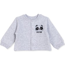 Hellobaby Erkek Bebek Kapitone Hırka Hayvan Baskılı Çıtçıtlı Bisiklet Yaka Long Sleeve