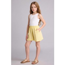 DeFacto Regular Fit Keten Karışımlı Şort Kız Çocuk H1222A826HS