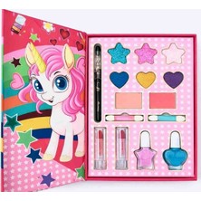 Mutlu Oyuncaklar Kız Çocuk Makyaj Seti Unicorn 🎀 Su Bazlı • Yıkanabilir • Güvenli Oyuncak Seti