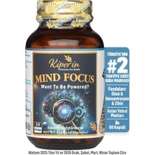 Kiperin Mind Focus Aslan Yelesi Mantarı, Sitikolin, Rhodiola, L-Theanin .. (1440MG) | Akıllı Gıda Takviyesi