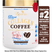 Kiperin Coffee Collagen | Kahveli Çift Hidrolize %100 Saf ve Doğal Toz Kolajen Peptitler | 30 Günlük