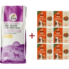 Kuzu Etli Yavru Köpek Maması 2.5 KG + 6 Adet Kito Fresh Somon Etli %100 Taze İçerikli Mama