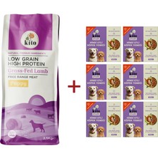 Kuzu Etli Yavru Köpek Maması 2.5 KG + 6 Adet Kito Fresh Hindi Etli %100 Taze İçerikli Mama