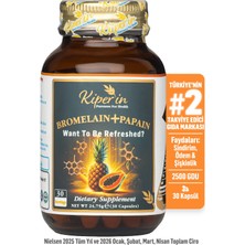 Kiperin Bromelain(2500 GDU) & Papain - Doğal Proteolitik Enzim (30Kapsül & 700Mg)