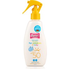 2 Adet Benri Yüksek Korumalı Çocuk & Bebek Güneş Spreyi 50SPF 150 ml