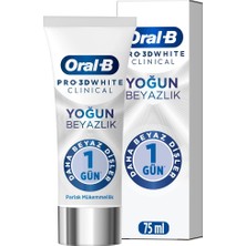 Oral-B Pro 3D White Yoğun Beyazlık Diş Macunu 75 ml Parlak Mükemmellik Özellikli Krem