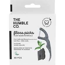 2 Adet Humble Brush Floss Pick Kürdanlı Diş Ipi 50'li (Kömür Nane)