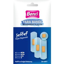 2 Adet Benri Şeffaf Yara Bandı 20'li