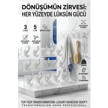 Transformacion 3 lü Sihirli Askı 5 Pinli Güçlü Yapışkanlı Şeffaf Kanca Banyo Mutfak Duvar Askılığı 718948