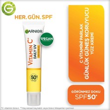 4 Adet Garnier C Vitamini Parlak Günlük Güneş Koruyucu Fluid Yüz Kremi Görünmez Doku SPF50+ 40 ml