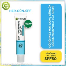 4 Adet Garnier Saf ve Temiz Bha Niacinamide Günlük Güneş Koruyucu Fluid Yüz Kremi SPF50+ 40 ml