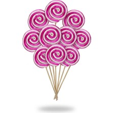 Gaga Mümessillik Küçük Boy 50 ' li 12 gr Pembe Sosyete Şeker  Lolipop Çubuklu Çocuk Doğum Günü Party