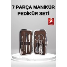 7 Parça Manikür Pedikür Seti El Ayak Bakımı Çantalı Paslanmaz Çelik - Lisinya