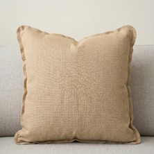 Jungolica Pet Products 2 Adet Overlok Dikişli Keten Kırlent Kılıfı 40x40 cm – Dekoratif Kırlent Kılıfı, Gizli Fermuarlı