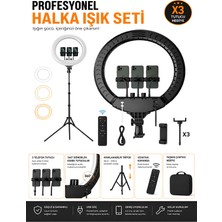 Deanb 6000K 80W LED Halka Işık 56cm 360° Ayarlı 2 USB Çıkışlı Kumandalı Fotoğraf Video Işığı Çantalı