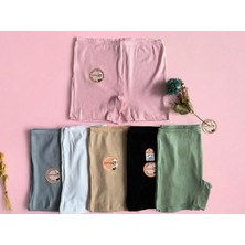 Kadın Şort Bermuda 6'lı Pamuklu Likralı Şort-Külot Pembe/yeşil/mavi-Gri/siyah/ten/beyaz Boxer