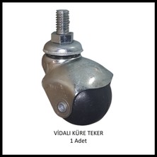 Adilon M10 (3/8) Vidalı Küre Teker, Ofis Koltuk, Dolap, Etejer, 360 Derece Döner