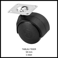 Adilon Tablalı Mobilya Tekerleği, 50 mm, Ofis Koltuk, Dolap, Etejer, 360 Derece Döner
