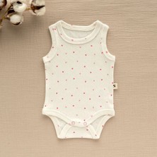 Çıtçıtlı Bebek Zıbın %100 Pamuk Pointel - Pembe Kalp Desenli