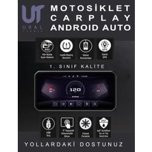 Ural Teknik Motosiklet Multimedya Carplay Android Auto 5'' Ekran 2 Kamera Lastik Sensörü Kör Nokta Gps
