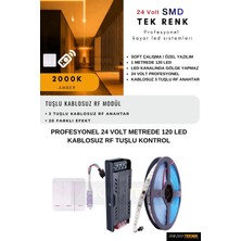 Tavan Akışkan Kayar LED Sistemi 3 Tuşlu Rf Kontrol Kayar LED Sistemi | 24 Volt Smd 120LED/MT.
