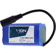 Vion 7.4V 8000 Mah Li-Ion Balık Yemleme Botu Bataryası
